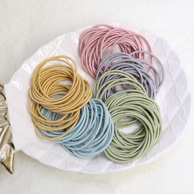 100/300PCS Set Women 5CM Basic Nylon Elastic Hair Bands Ponytail Hair Scrunchie Rubber Bands Headband Hair Accessories Headwear