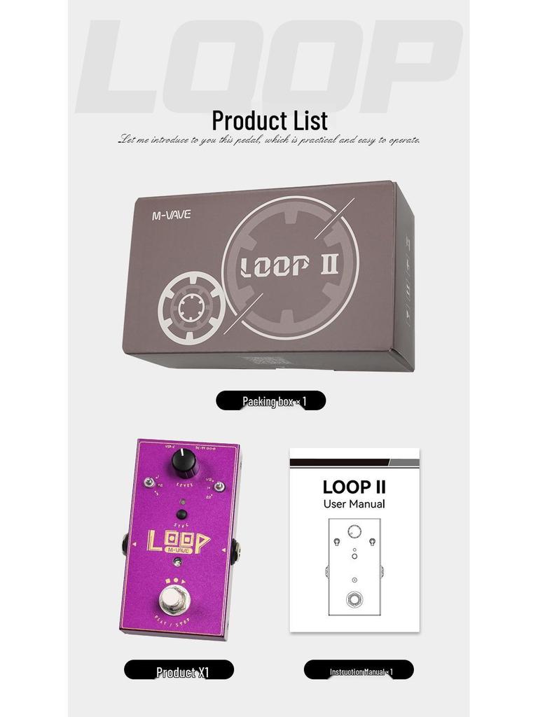 M-VAVE LOOP Pojedynczy Efekt Gitarowy z Nieskończonym Overdubem