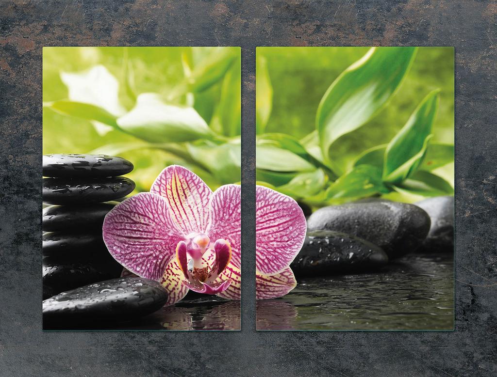 SZKLANA PŁYTA OCHRONNA DO KUCHNI 2x35x52 ORCHIDEA