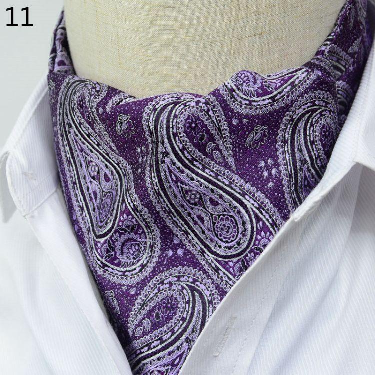 Luxury Men's Ascot Ties Vintage Paisley Cravat Self Tied British style Gentleman Polyester Silk Neck Tie Wedding FormaParty