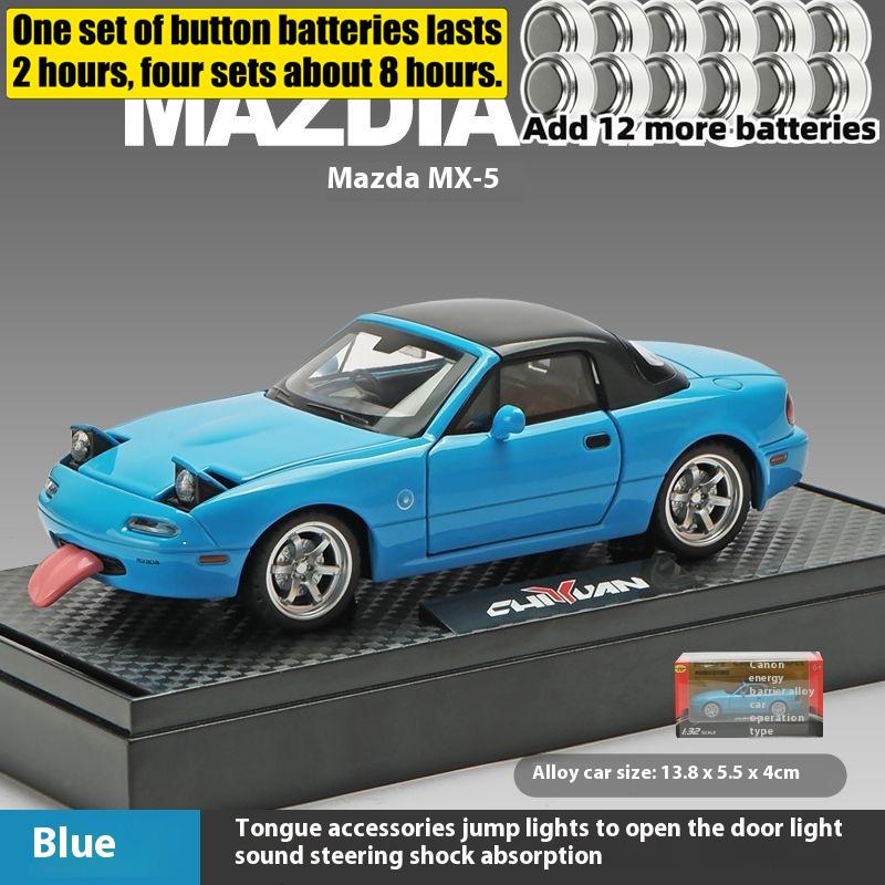 1:32 MAZDA MX-5 Alloy Diecast Racing Car Model Simulation Sound Light Children's Educational Toys Birthday Present For Boys