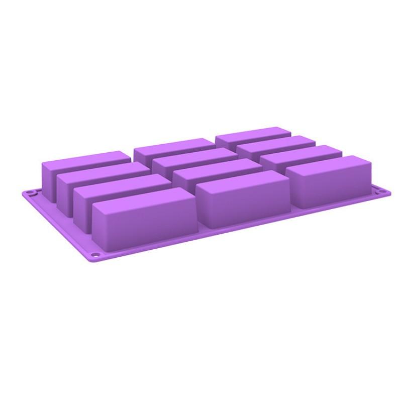 6-Cavity 12-Cavity Square Silicone Mold Baking Soap Making Chocolate Candy Cookie Crafting