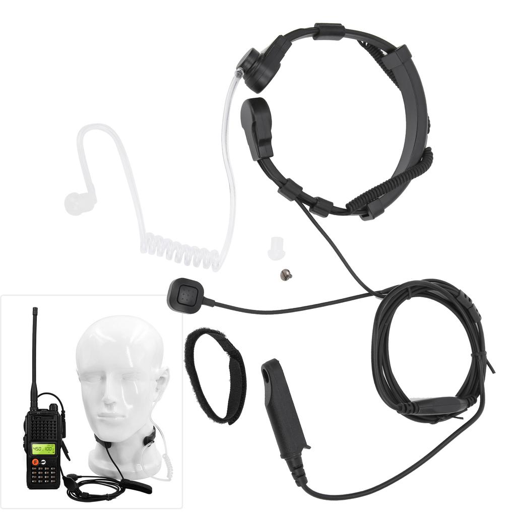 Throat Earpiece Headset Air Acoustic Tube Throat Vibration PTT Mic Headset for UV9R Plus BF9700 BFA58