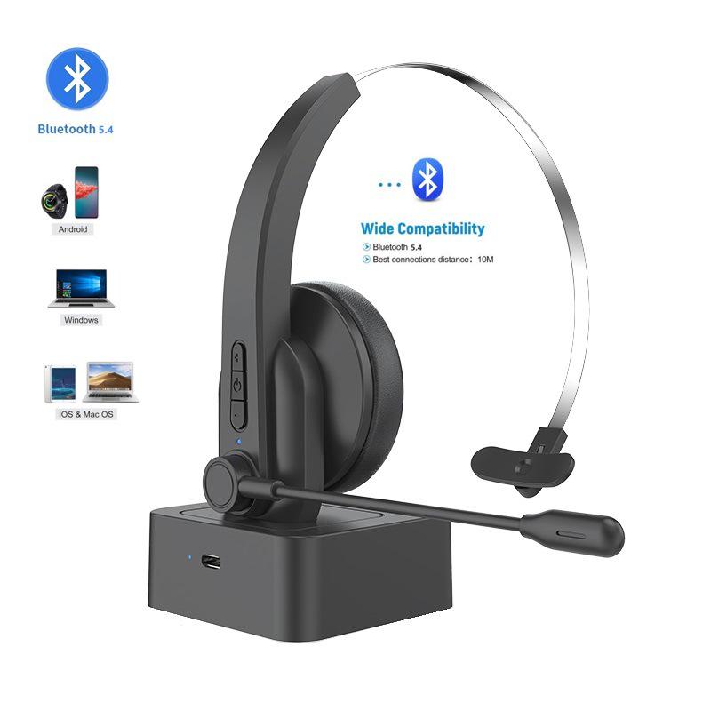 Bluetooth Wireless Headset for Customer Service, Truck Drivers, and Aviation