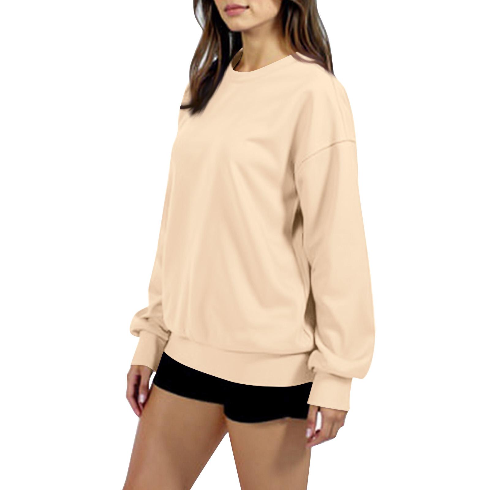 

Женское Худи Оверсайз с Капюшоном Флис Повседневный Комфортный Пуловер Топы Одежда S бежевый