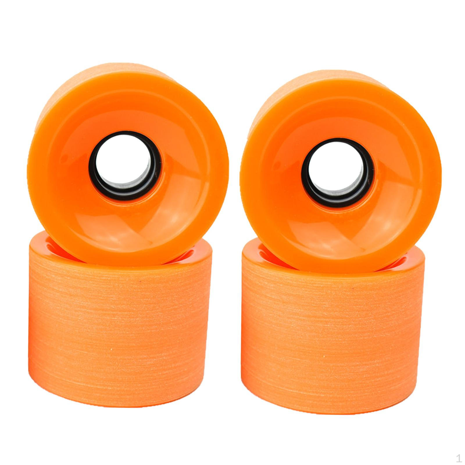 

4 колеса для скейтборда Packung, колесо для длинной доски из полиуретана, высокопрочные колеса, ролик для обслуживания колес оранжевый