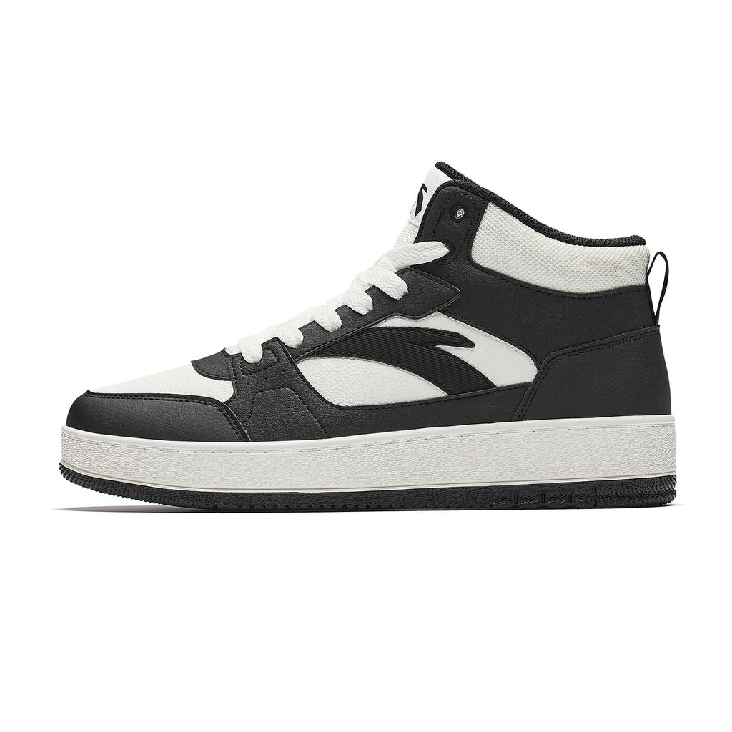 Anta Year One Comfortable Versatile Fashion Trendy Wear-Resistant Lightweight High-Top Skate Shoes Men Skate Shoes Black White 912548083-4