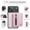 For iPhone 17 Pro Max Case JEEHOOD J12 Magnetic  Detachable Zipper Wallet Kickstand Leather Back Cover Compatible with MagSafe