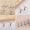 High-Quality F136 Titanium Alloy Pink Zirconia Stud Earring Set Fashionable Cartilage and Lip Piercing Jewelry for Men and Women