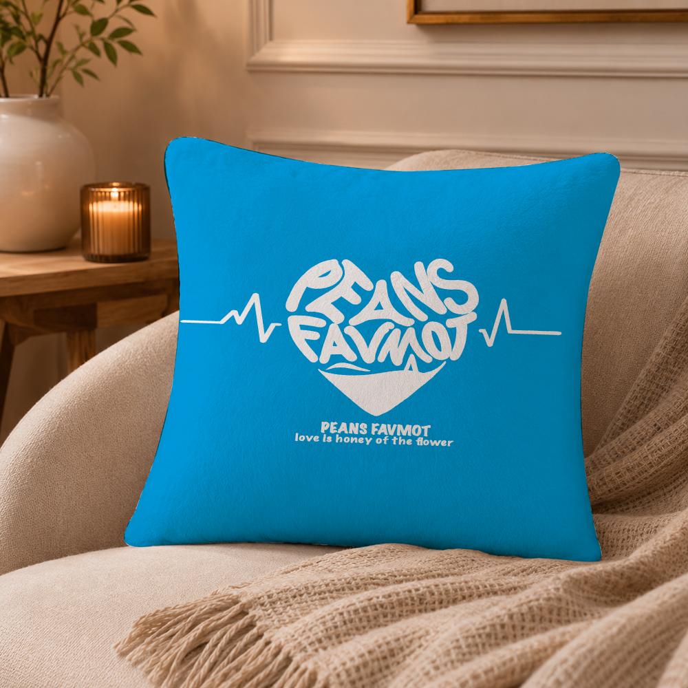 Creative love letters Cushion Cover Anti-dustmite Pillowcase Invisible zipper silky short plush Sofa cushion cover