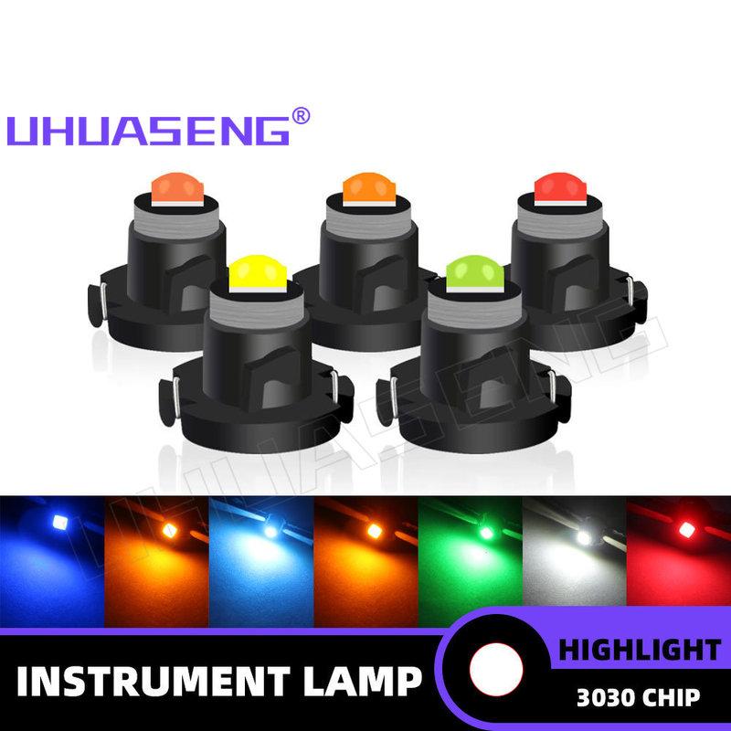 UHUASENG 8PCS T3 Led T4.2 Bulb T4.7 trument Switch Radio Dashboard Dash Indicator Panel Lamp Car Warning Light White Blue 12V T3 8PCS