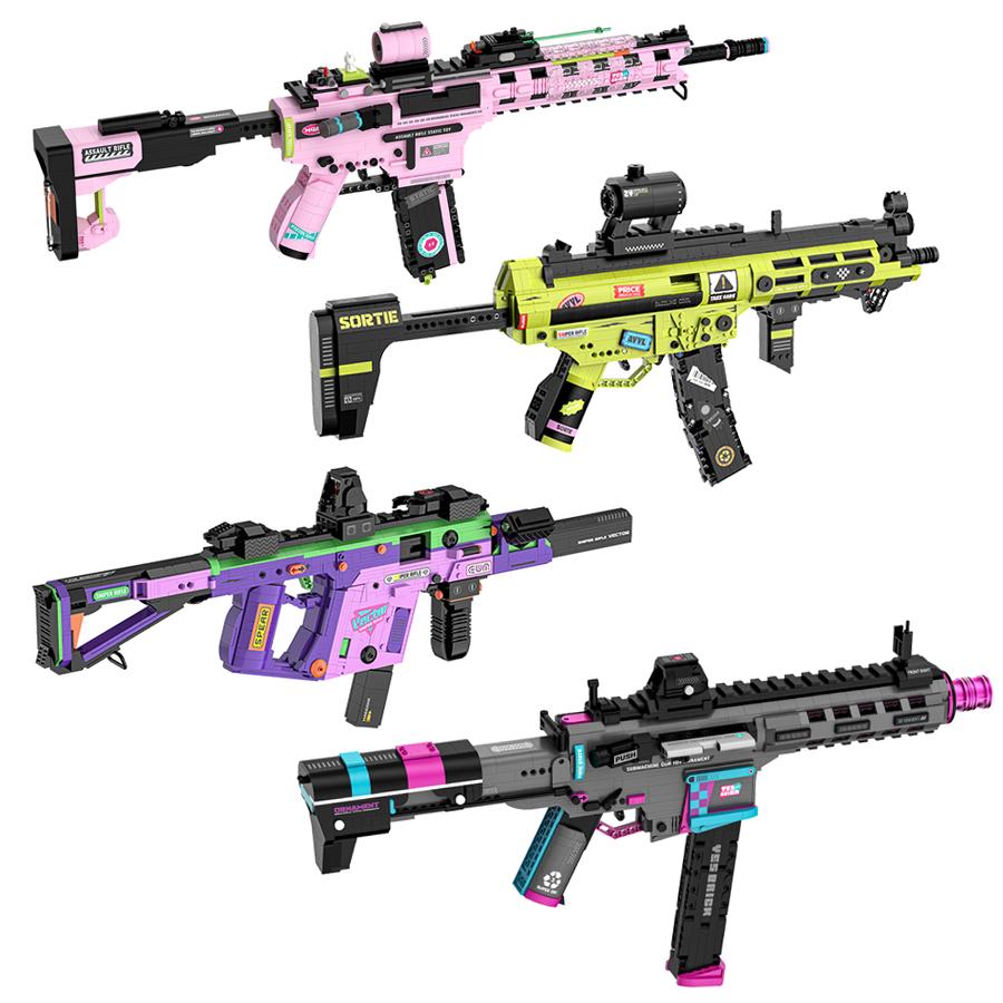 Non-Toxic Cool Toy Guns Building Blocks Models Gun Military Weapon Simulated Shooting Plastic Mini Bricks Assembly Toys Children Gifts