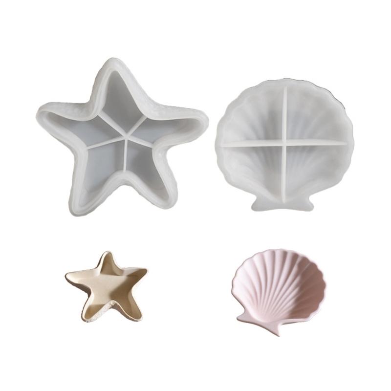 

Storage Container Mould High Temperatures Resistant Silicone Mold for Shell and Starfish Jewelry Box Jewellery Case Mould 1