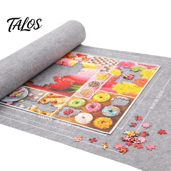 Storage Holder Jigsaw Puzzle Roll Mat Large Capacity Foldable Design Wear Resistant Saver with Fixing Strap Set Felt