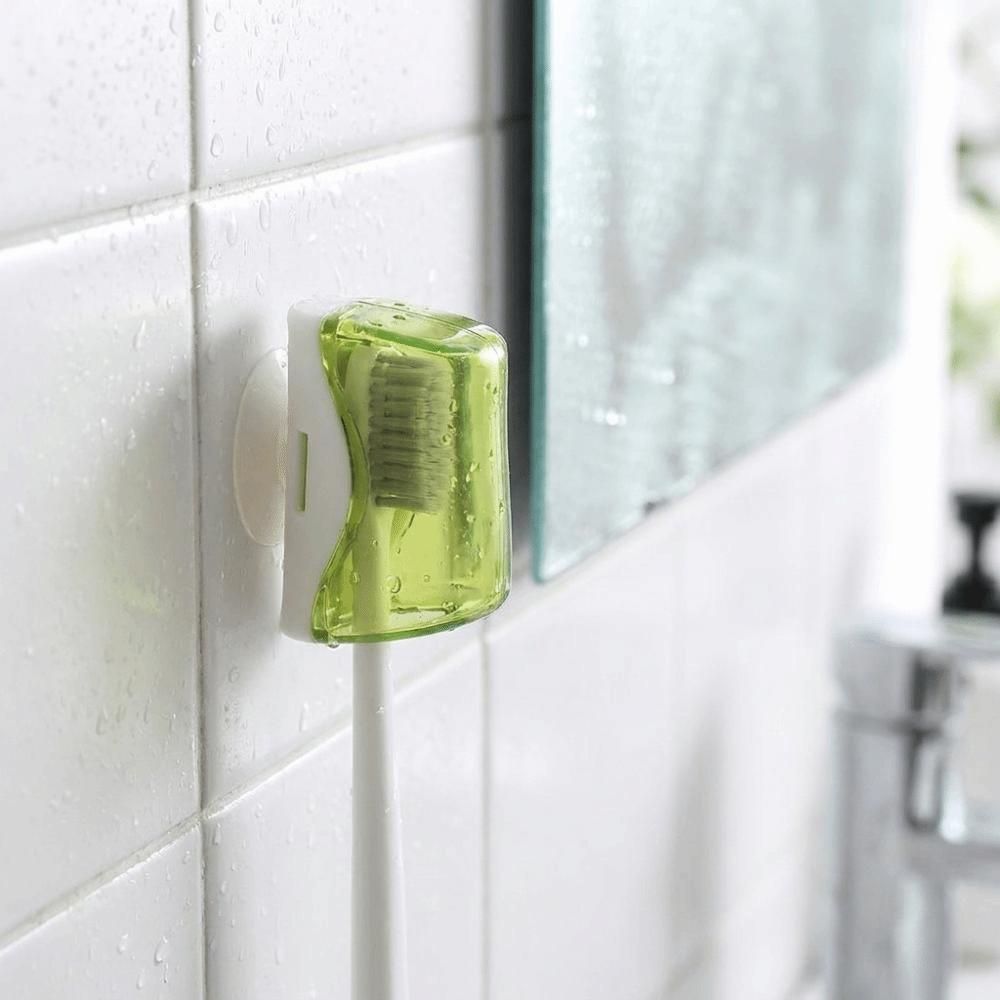 3PCS Portable Protector Case Suction Cup Toothbrush Cover Waterproof Toothbrush Head Covers Hotel
