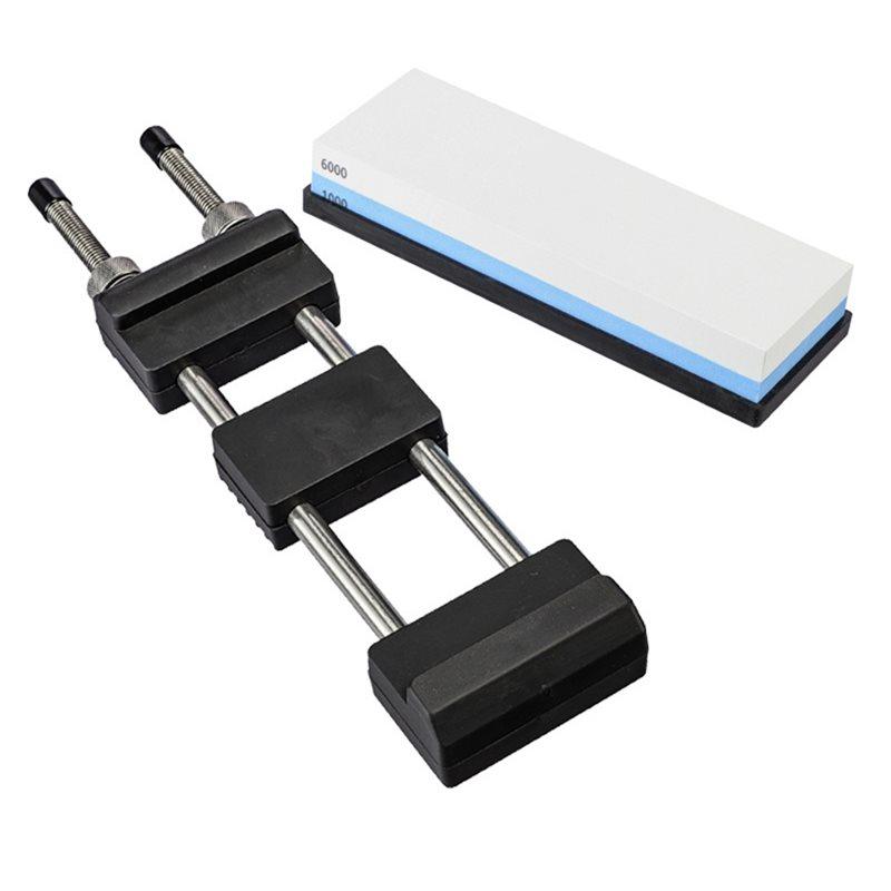 White Fused Alumina Sharpening Stone 1000/6000 In No-Slip Adjustable Sharpener Stone Holder Base