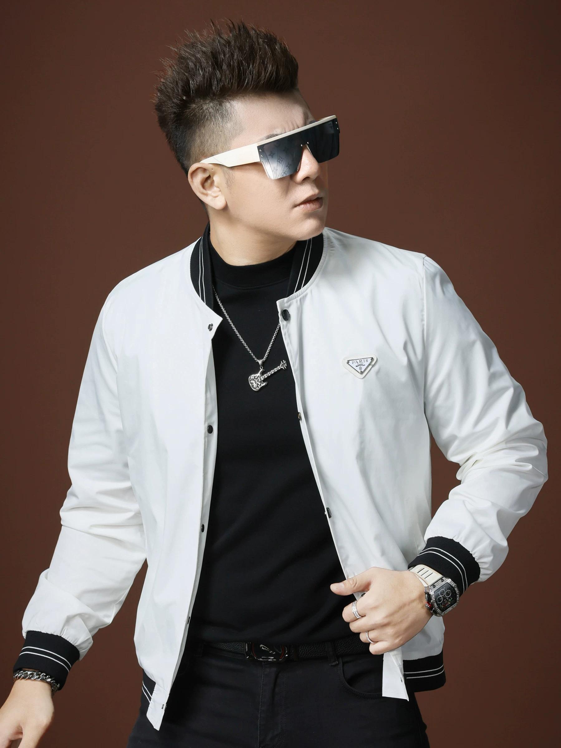 European Station 2025 New High-End Trendy Brand Badge Casual Jacket Men s Fashion Autumn Men s Jacket Baseball Uniform XL чёрный
