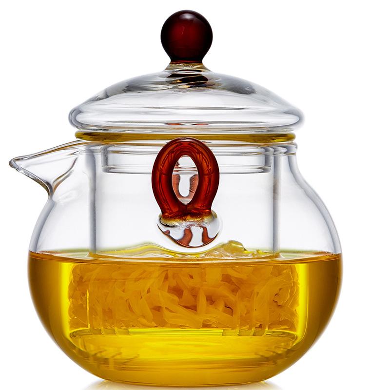 250ml Hand Held Glass Teapot with Infsuer Tea Water Separation Hand Brewing Tea Pot Kung Fu Tea Set