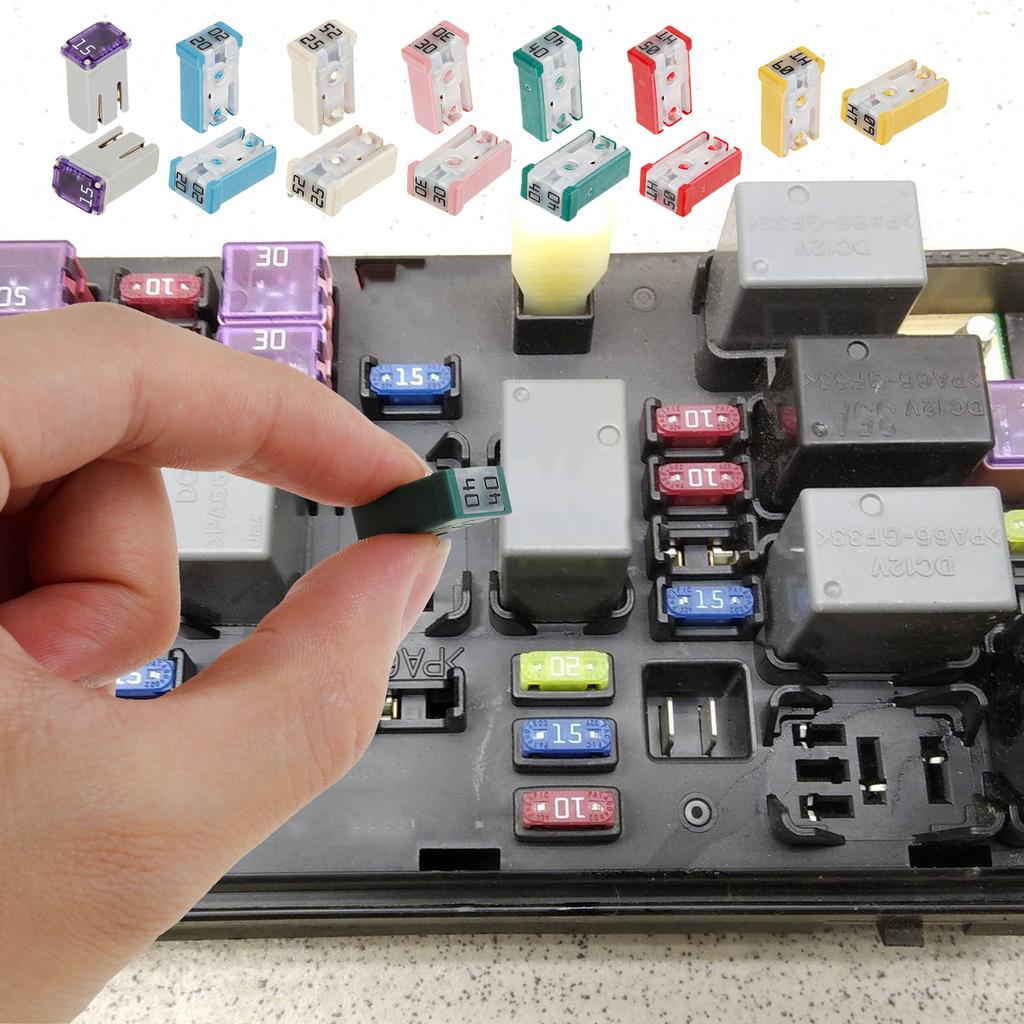 14Pcs Car Fuses Assortment Kit 15-60A Replacement Fuses for Car/RV/Truck/Motorcycle Provide Car Protection