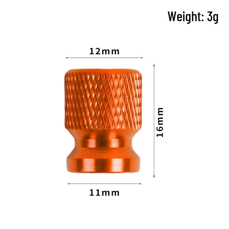 Exquisite Aluminum Knurled 12mm Valve Cap for Cars & Motorcycles
