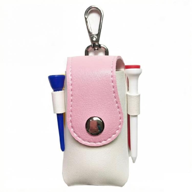 PU Leather Golf Ball Pouches With Keychain Hook Waterproof Golf Ball Organiser Bag for Small Accessories Management