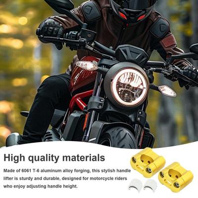 Elevadores de manillar de motocicleta de aleación de aluminio, 2 piezas, adaptador de abrazadera de manillar, elevadores de manillar de motocicleta de 22 mm, abrazadera de montaje de manillar