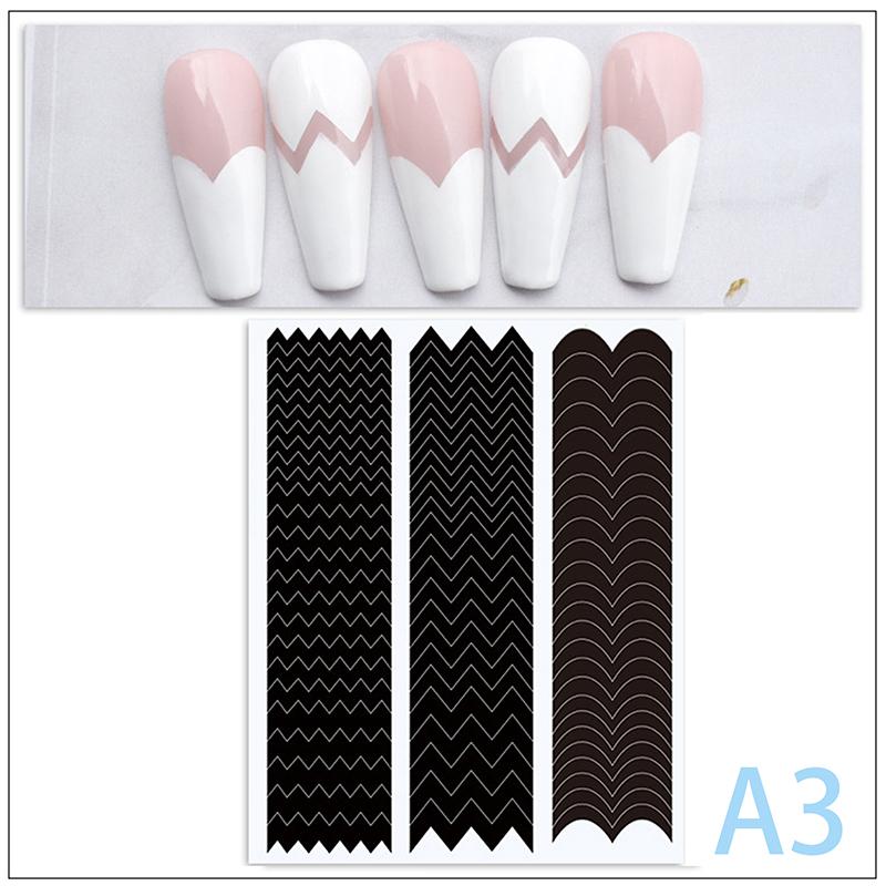 French Manicure Edge Auxiliary Nail Sticker Wavy Line Diy Nail Art Tips Guides Stickers Stencil Strips Nail Tools Decoration