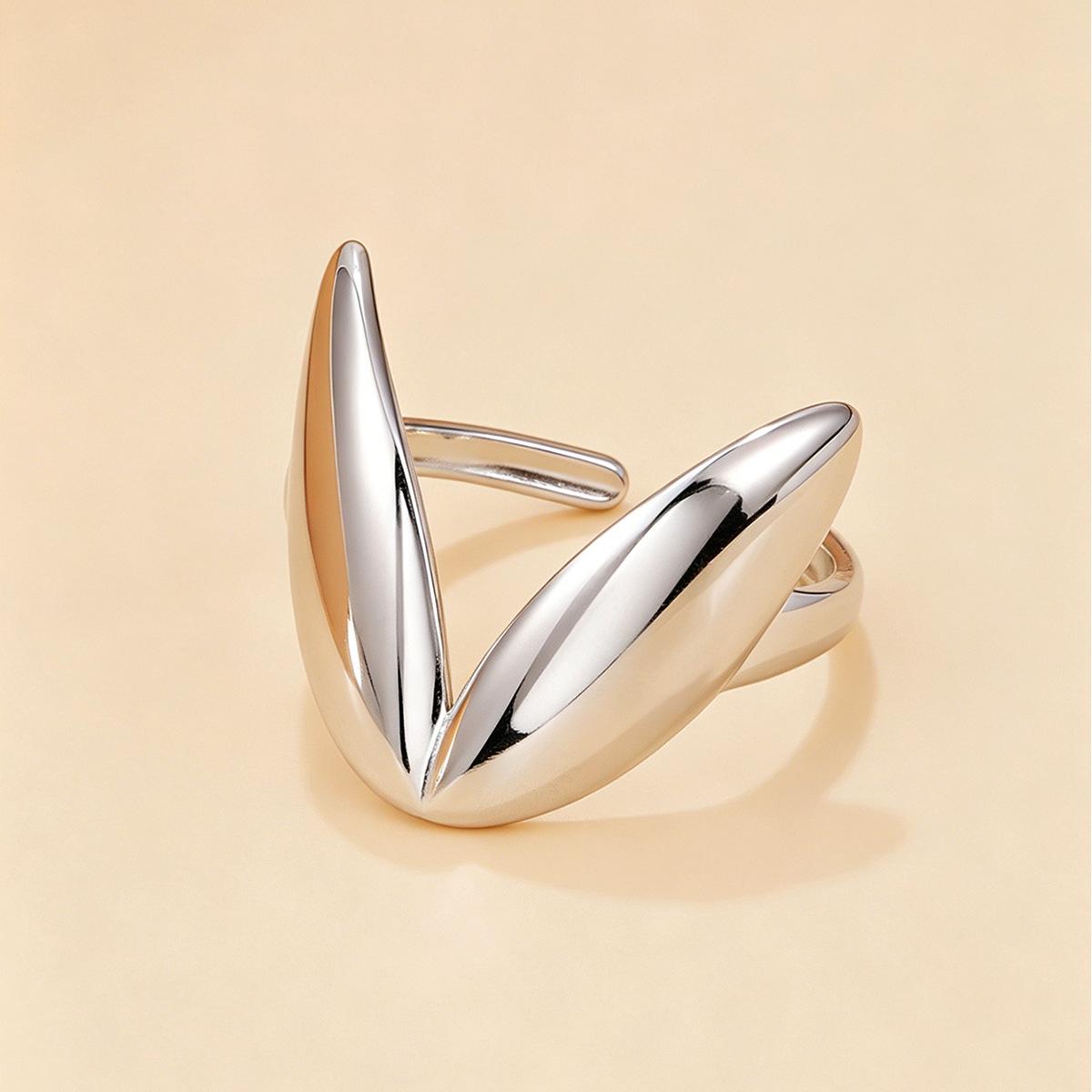 Personalized Stainless Steel Rabbit Ears Open Ring - Cute, Cool, and Stylish
