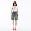 Women's Retro Blue Wide-Leg Denim Shorts - Spring/Summer Slimming Five-Point Pants