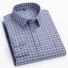Men's Shirt Long Sleeve 100% Pure Cotton Oxford Dress Shirts Striped Regular Fit Casual Soft Male Blouse Clothing 11XL 10XL 9XL
