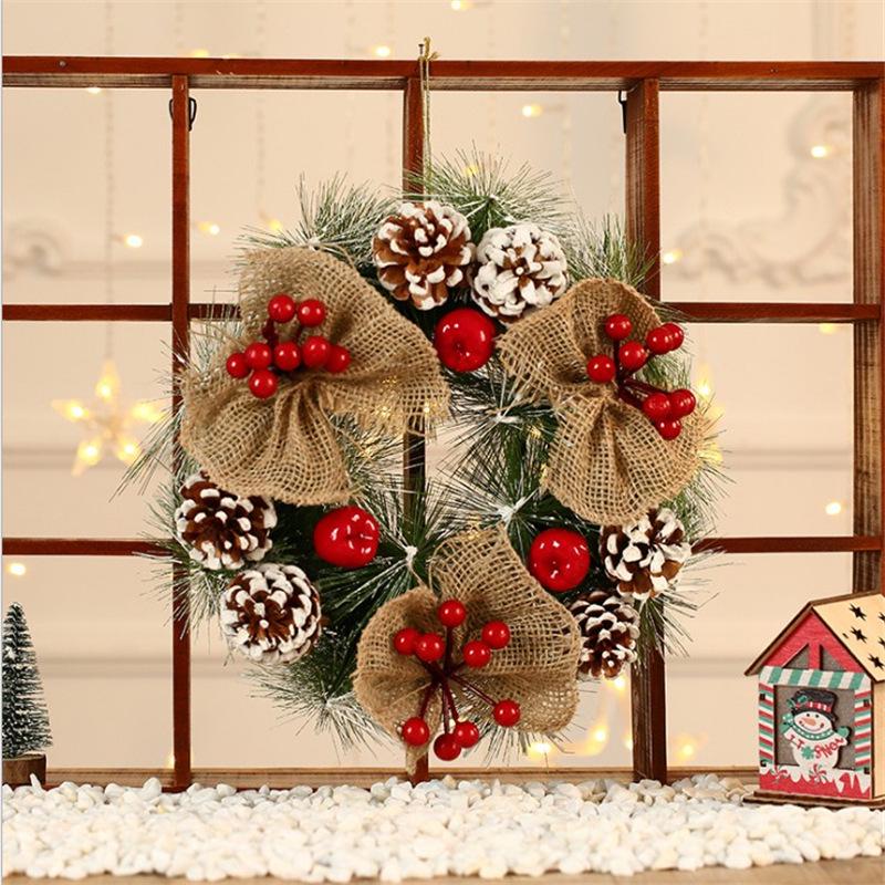 High-Grade Pinecone & Pine Needle Christmas Wreath for Doors & Tabletop Decorations