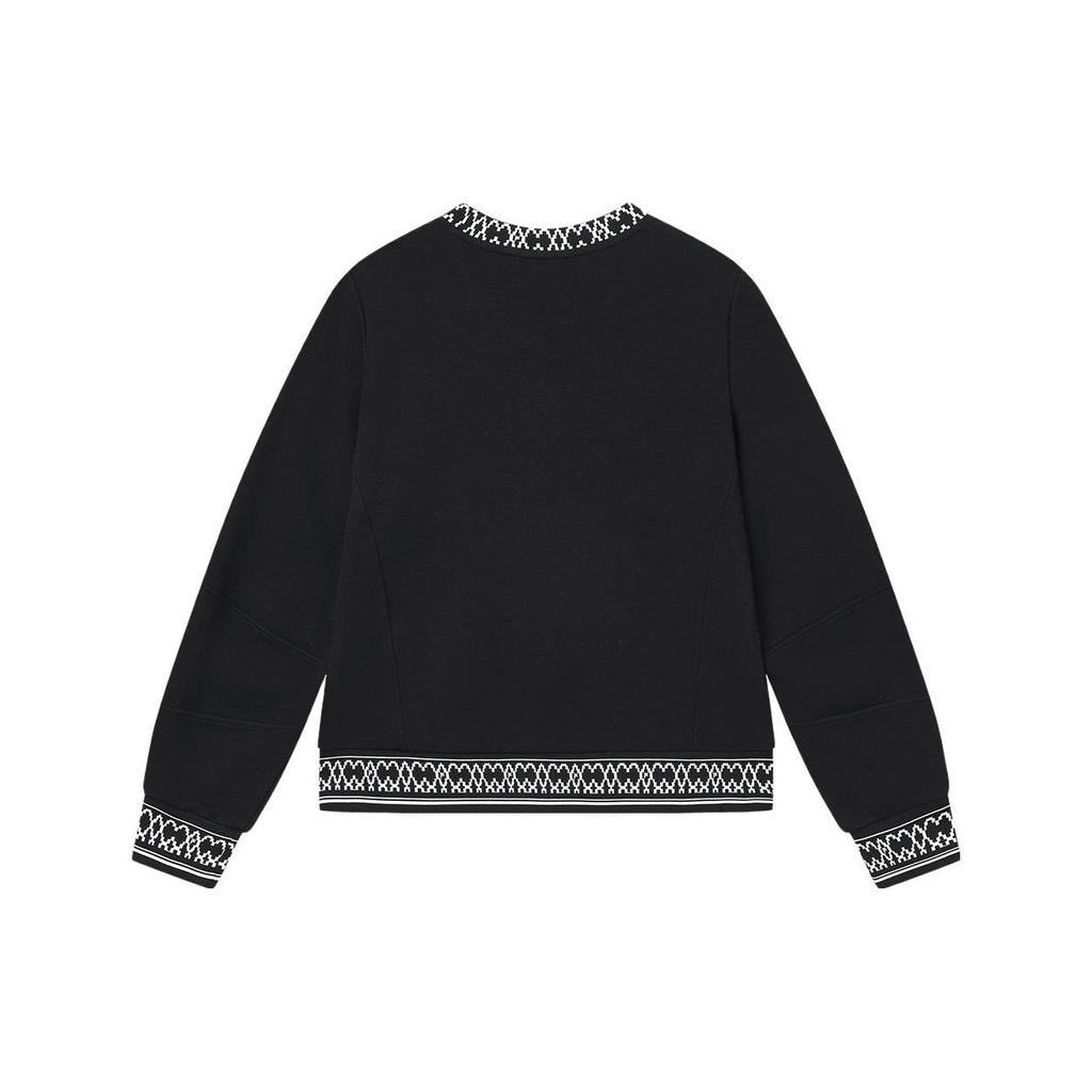 FILA Emerald Embroidered Logo Casual Pullover Sweatshirt Women sweatshirt Black F11W344209RBK