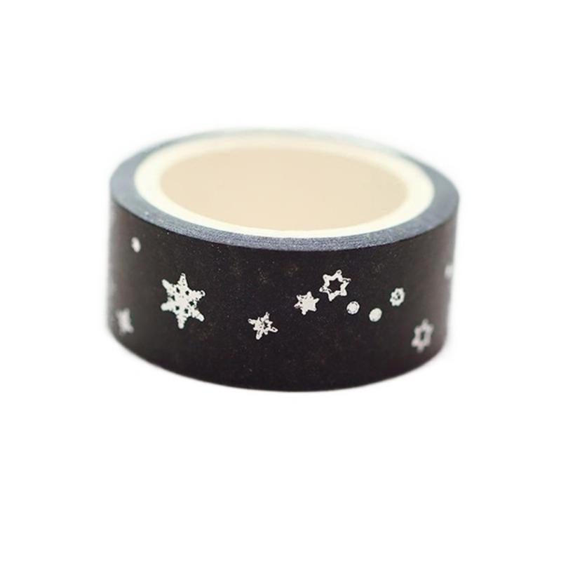 4Pcs 5m Sky Stars Moon Snow Silver Gold Foil Washi Tape DIY Decorative Adhesive Tape Masking Tape for Decor Papeterie.