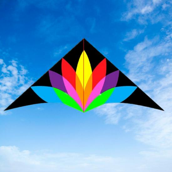 Seven-Color Triangle Flower Kite - Easy To Fly, Large Adult Size, Ideal for Light Breezes