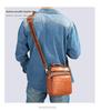 NIUCUNZH Men's Adjustable Retro Crossbody Bag with Crazy Horse Leather Shoulder Strap