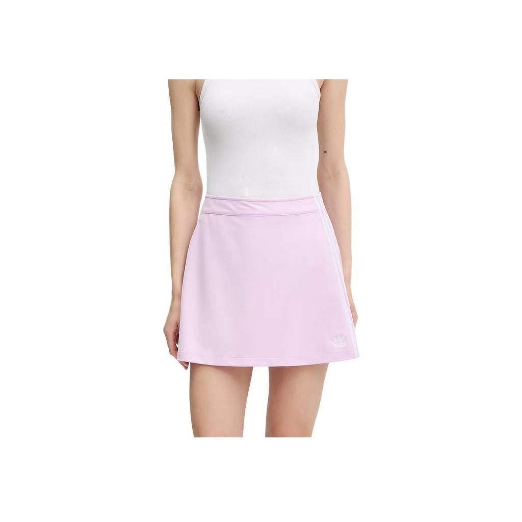 Adidas Originals Striped Logo Print Short Casual Skirt Women skirts Light-Blue JD0314