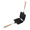 Double Sided Frying Pan Aluminum Solid Wood Anti Stick Stovetop Sandwich Maker for Gas Stove Induction Stove