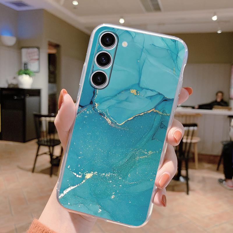 Для Samsung Galaxy S24 Чехол S24 Plus S 24 Ultra Чехол для телефона Мраморный Прозрачный Coque Мягкий ТПУ Fundas Для Samsung S25 FE S25+ Чехол Samsung S25 FE