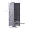 Hanging Closet Organizer Clothes Clothing Storage Holder 4 Shelves with Drawer (Gray)