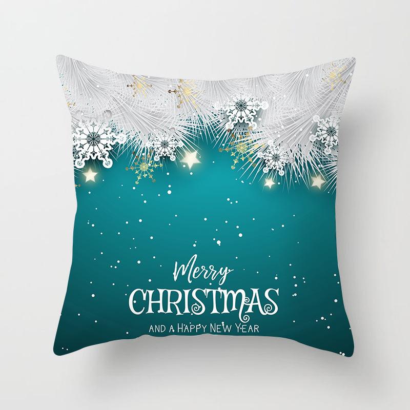 Christmas Snowflake Home European and American Digital Printing Car Pillow Cushion Pillowcase Can Be Customized