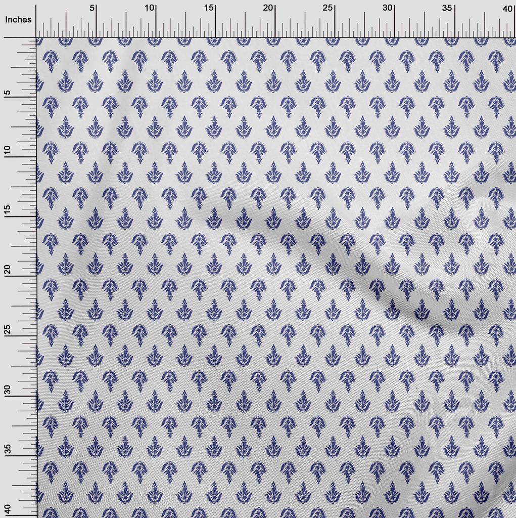 oneOone Cotton Flex Medium Blue Fabric Block Quilting Supplies Print Sewing Fabric By The Yard 40 Inch