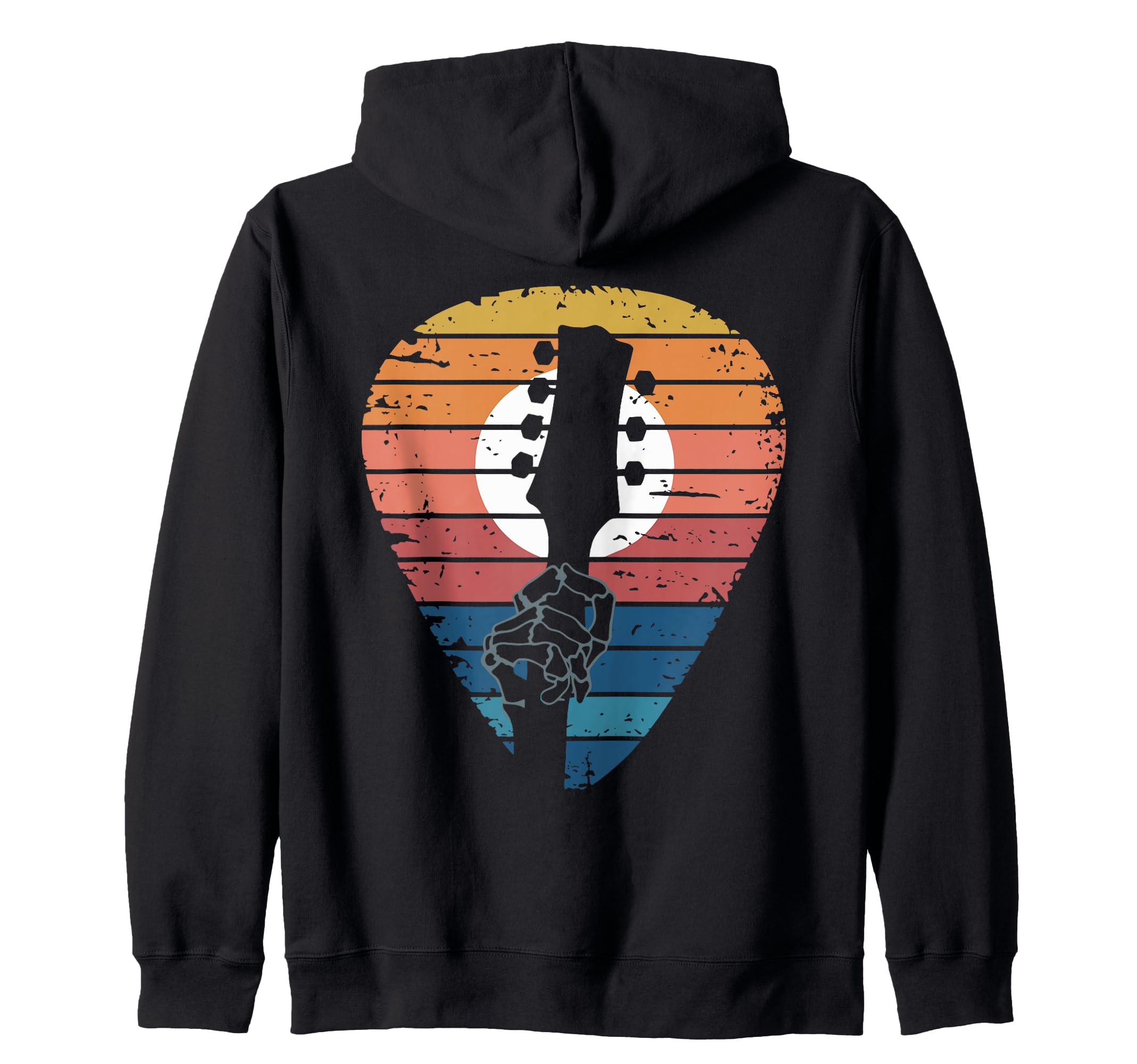 

Skeleton Guitar Guy Zip Hoodie for Guitarists чорний