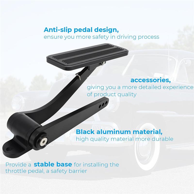 

NEW-Aluminum Alloy Accelerator Throttle Pedal Universal Design For Car For Street Rat Rod GM Chevy Ford Mopar чёрный