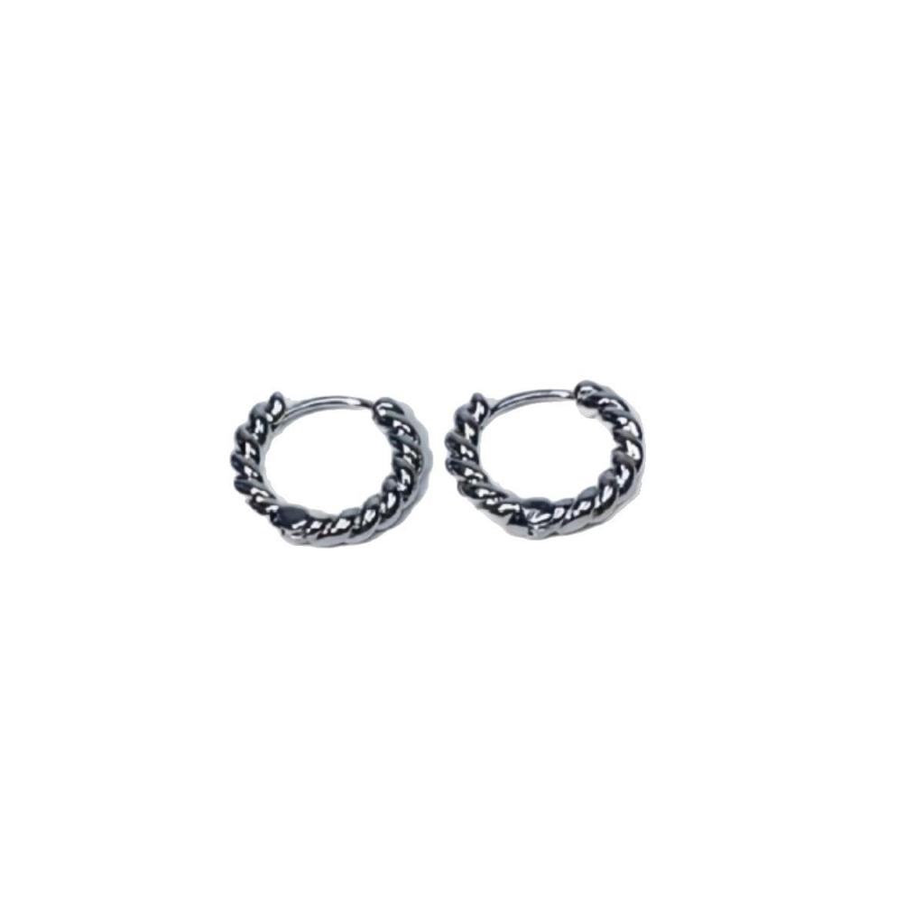 European & American Retro Cable Knit Double Ring Ear Cuff - Versatile, Fashionable Earring