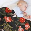 Skull and Floral Pattern Throw Blanket No Pilling Soft Warm Blanket for Bed