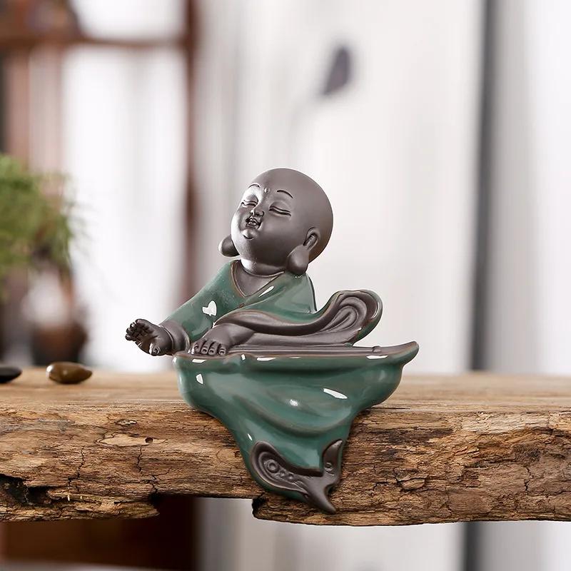 Large Bonsai Accessories Tea Ornaments Desktop Flower Pet Zen Geware Little Monk Tathagata Guanyin Micro Landscape Decorations