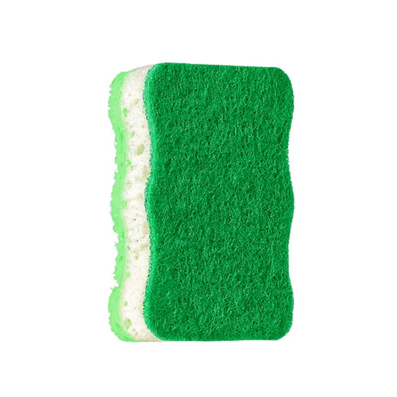

Natural Wood Pulp Cotton Sponge Wipe Re-Washable Sponge Household Cleaning Pad Kitchen Cleaning Gadgets Descaling Cleaning Rub зелений