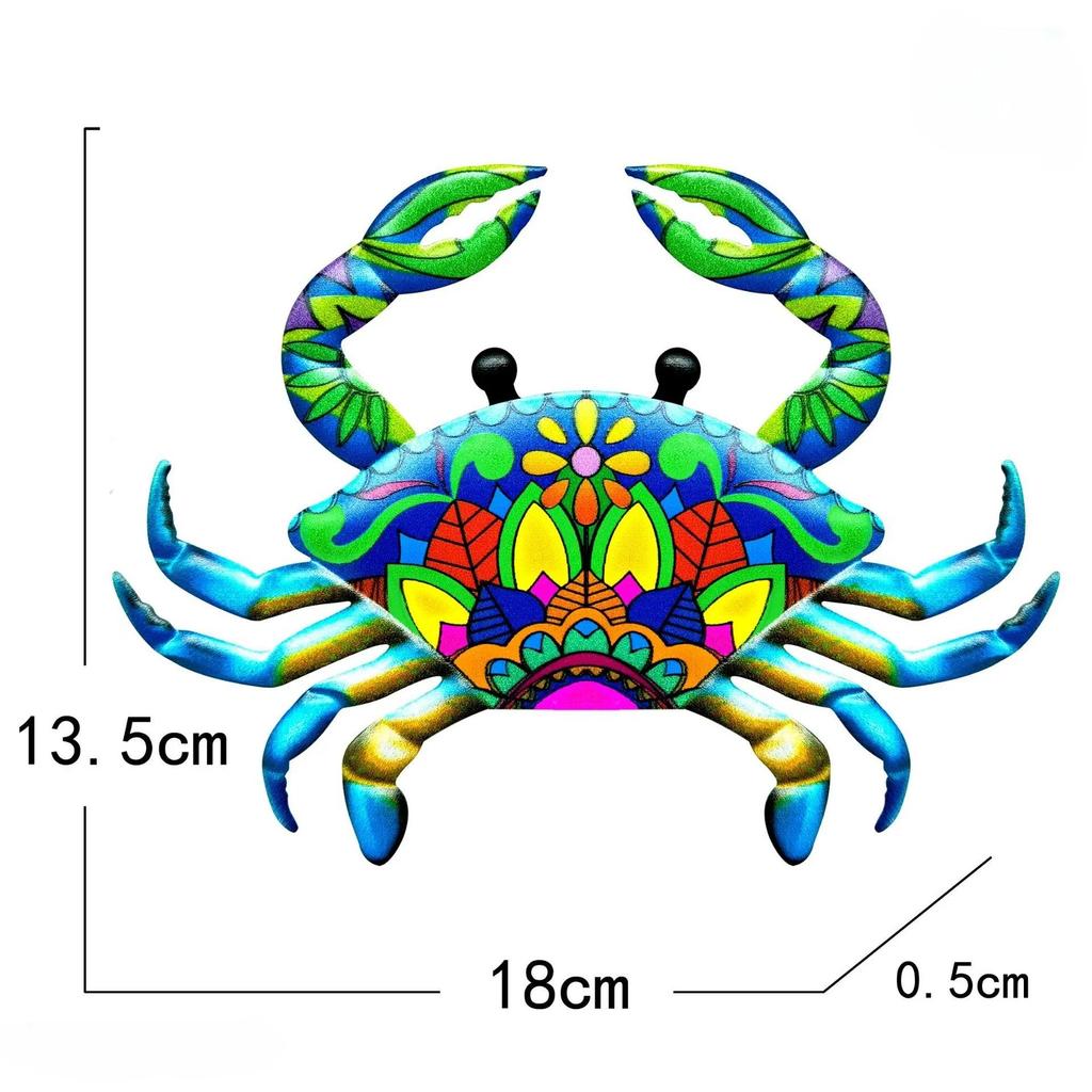Crafts Iron Art Artwork Statue Sculpture Metal Crab Wall Art Hanging Ornament Garden Decoration  Home Decoration Indoor Outdoor