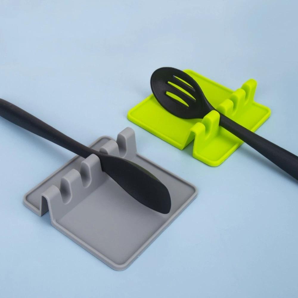 Silicone Pot Lid Rack Non-Slip Spoon Shelf Utensil Holder Spatula Rack  Countertop Organizer