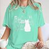 Funny Black Cat Gallery Print T Shirt for Women Cartoon Aesthetic Vintage Shirts Casual O-neck Tee Cat Lovers Gifts T-shirts